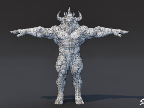 किंग मिनोटौर टी-पोज़ 3D मॉडल