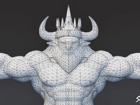 King Minotaur T-Pose 3D Model