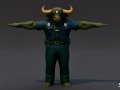 Police Minotaur T-Pose Model 3D
