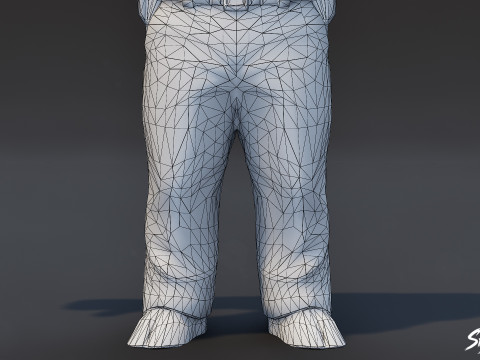 Полицейский Минотавр Т-поза 3D Модель