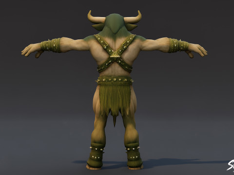 Pose en T du minotaure mince Modèle 3D