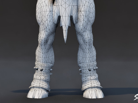 Pose en T du minotaure mince Modèle 3D