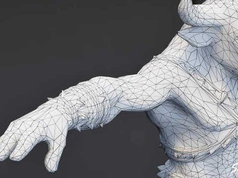 Thin Minotaur T-Pose 3D Model