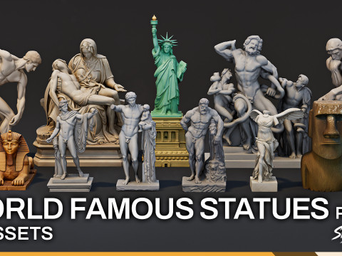 Paket mit weltberühmten Statuen 3D Modell