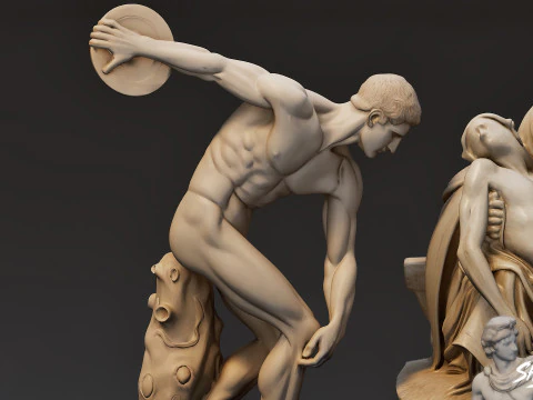 World Famous Statues Pack 3D Model