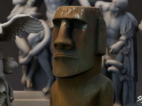 World Famous Statues Pack 3D Model