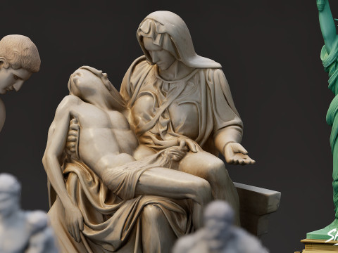 World Famous Statues Pack 3D Model