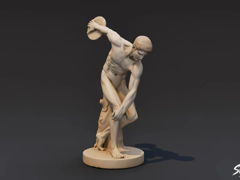 Discobolus Statue 3D Model