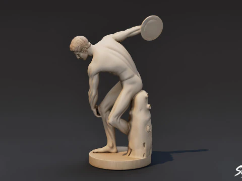 Discobolus Statue 3D Model