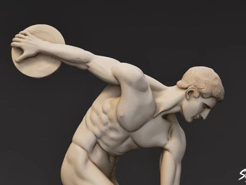Discobolus Statue 3D Model
