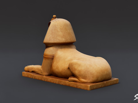 Mısır Firavunu Sfenks Heykeli 3D Model