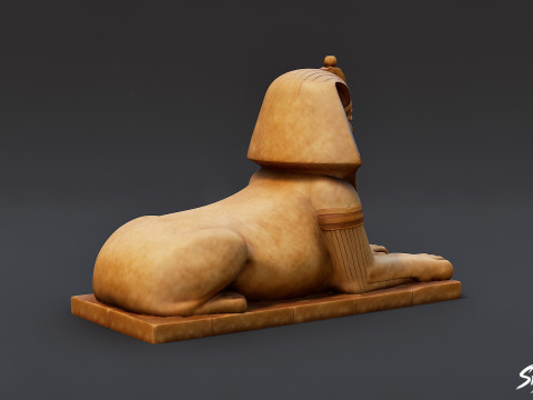 Mısır Firavunu Sfenks Heykeli 3D Model