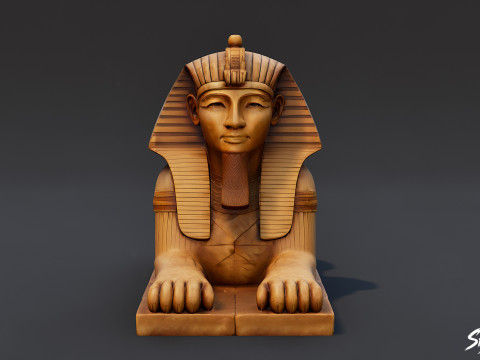 Mısır Firavunu Sfenks Heykeli 3D Model