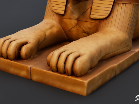 Mısır Firavunu Sfenks Heykeli 3D Model