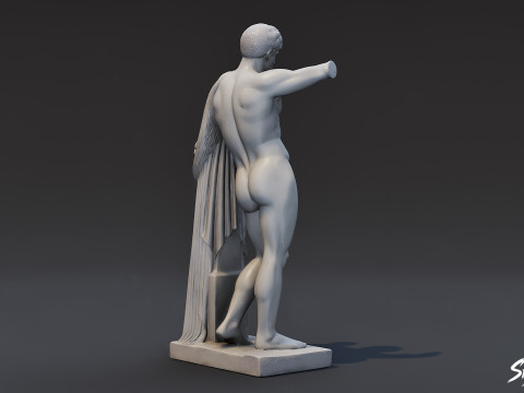 Ancient Greek Sculpture Male with Infant 3D Model
