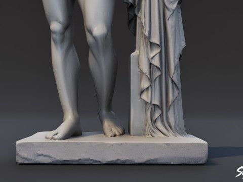 Ancient Greek Sculpture Male with Infant 3D Model
