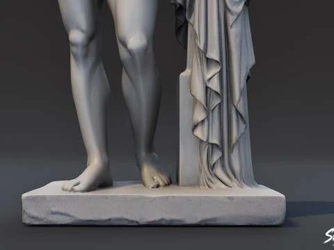 Ancient Greek Sculpture Male with Infant 3D Model