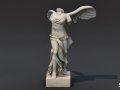 Hellenistic Winged Victory Marble Statue 3D Model