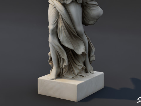 希腊化有翼胜利大理石雕像 3D 模型