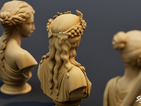 オリンピアンの神々胸像パック 3Dモデル