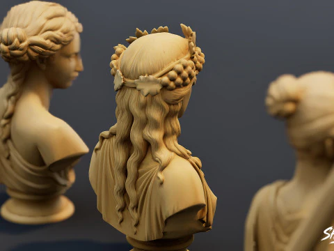 Olympian Gods Busts Pack 3D Model