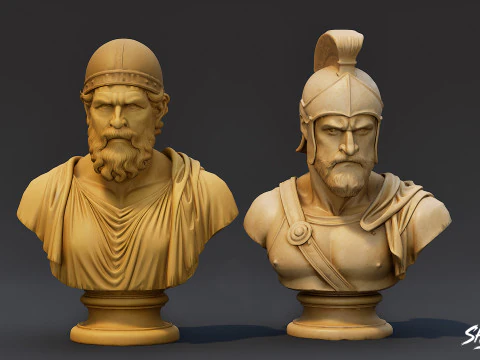 Olympian Gods Busts Pack 3D Model