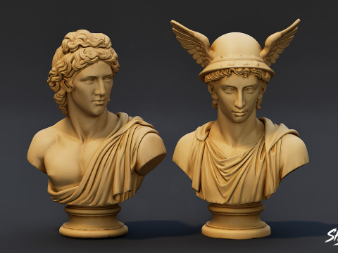オリンピアンの神々胸像パック 3Dモデル