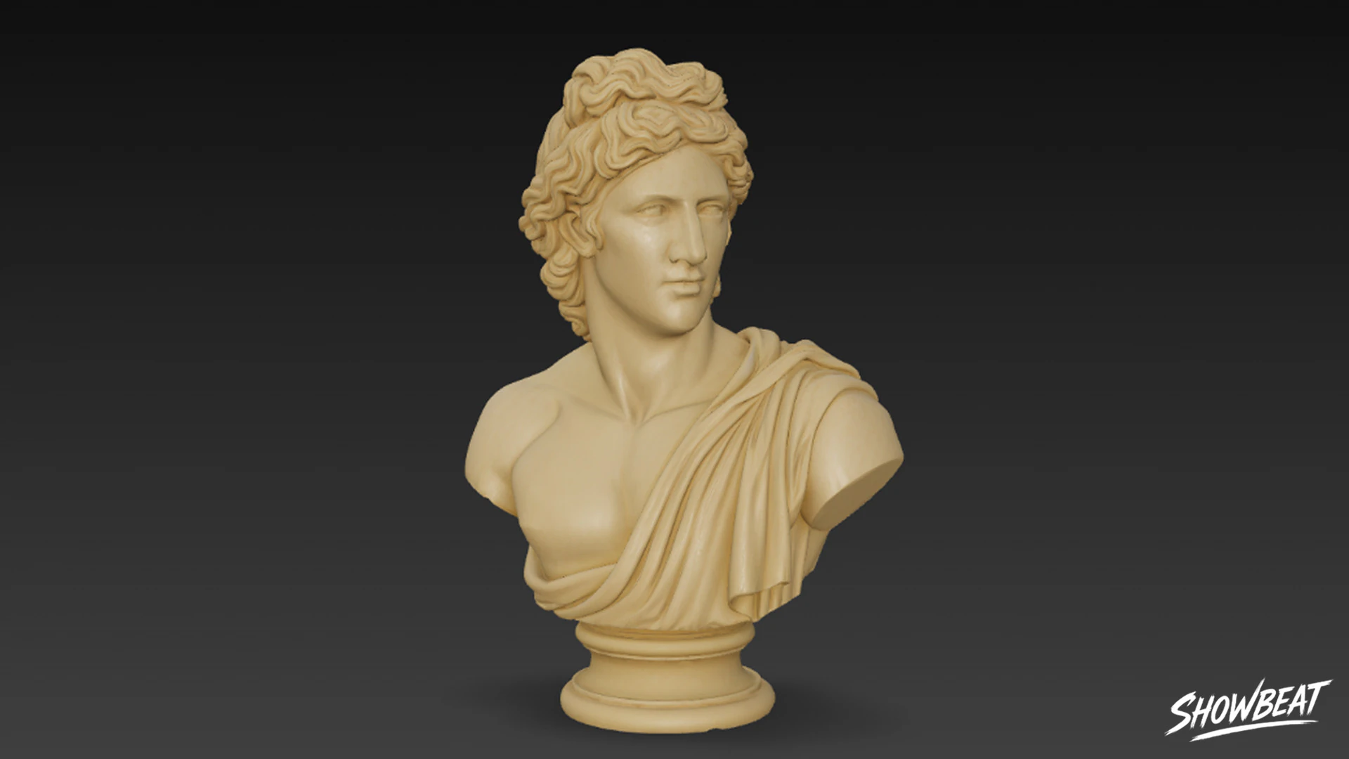Greek God Apollo Bust 3D Model .c4d .max .obj .3ds .fbx .stl .blend 