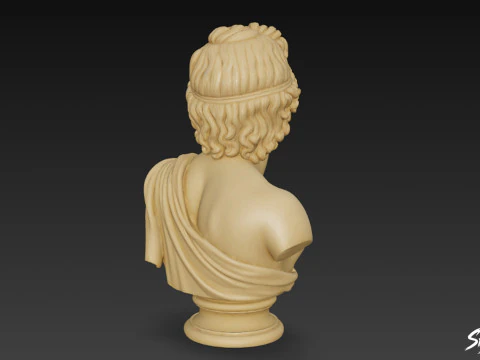 Greek God Apollo Bust 3D Model