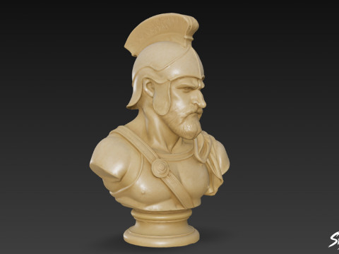 Бюст грецького бога Ареса 3D Модель