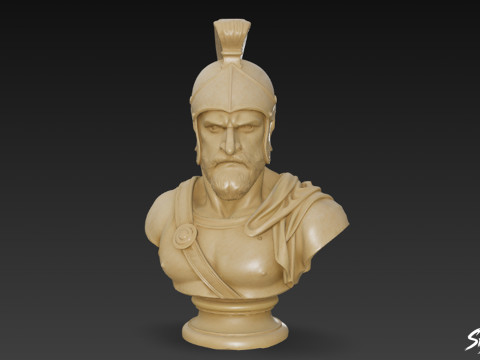 Бюст грецького бога Ареса 3D Модель