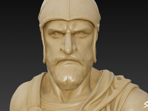 Бюст грецького бога Ареса 3D Модель