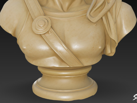 Бюст грецького бога Ареса 3D Модель