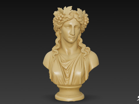 Бюст греческого бога Диониса 3D Модель