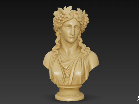 Popiersie greckiego boga Dionizosa Model 3D