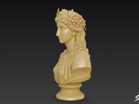 Griechischer Gott Dionysos Büste 3D Modell