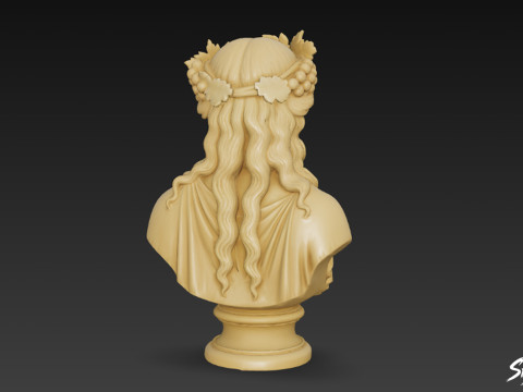 Griechischer Gott Dionysos Büste 3D Modell
