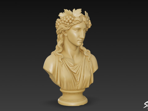 Griechischer Gott Dionysos Büste 3D Modell