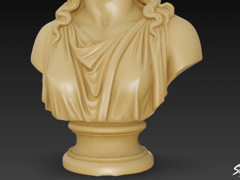 Griechischer Gott Dionysos Büste 3D Modell