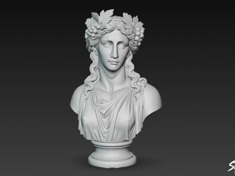 Griechischer Gott Dionysos Büste 3D Modell