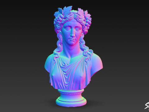 Griechischer Gott Dionysos Büste 3D Modell