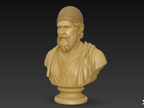 Бюст греческого бога Гефеста 3D Модель
