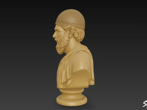 Greek God Hephaestus Bust 3D Model