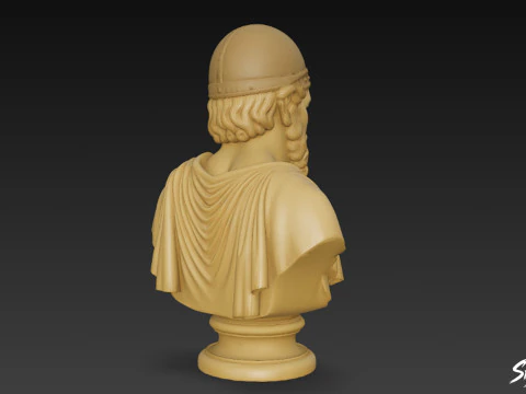 Greek God Hephaestus Bust 3D Model