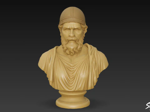 Greek God Hephaestus Bust 3D Model