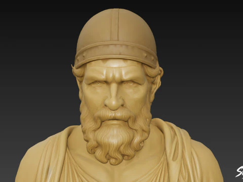 Greek God Hephaestus Bust 3D Model