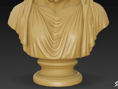 Greek God Hephaestus Bust 3D Model