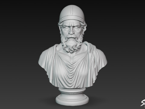 Busto del dio greco Efesto Modello 3D