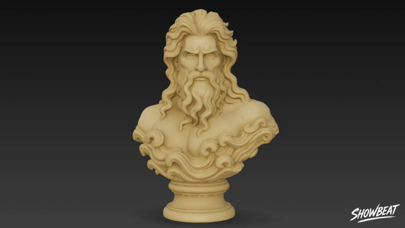ग्रीक भगवान पोसीडॉन बस्ट 3D मॉडल .c4d .max .obj .3ds .fbx .stl .blend 