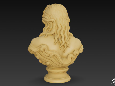 Бюст грецького бога Посейдона 3D Модель